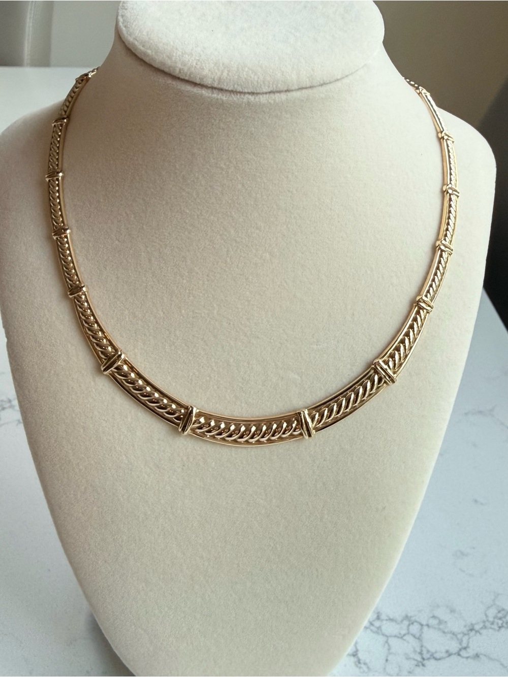 Vintage Italian 14K Gold Woven Mesh Necklace • 16” • 25g✨